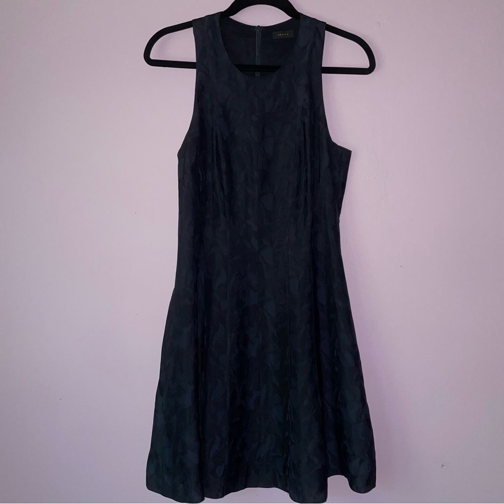 Theory Size S Midi Dress Black Navy Sleeveless Career Office Professional Preppy
